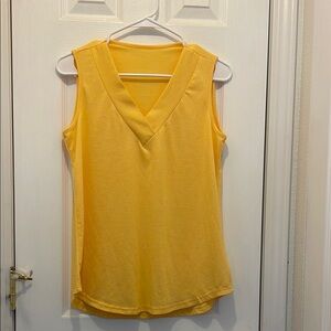 Yellow Sleeveless V-Neck Top